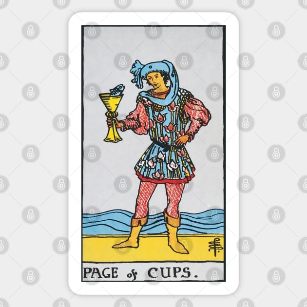 Page of cups tarot card Sticker by Nate's World of Tees